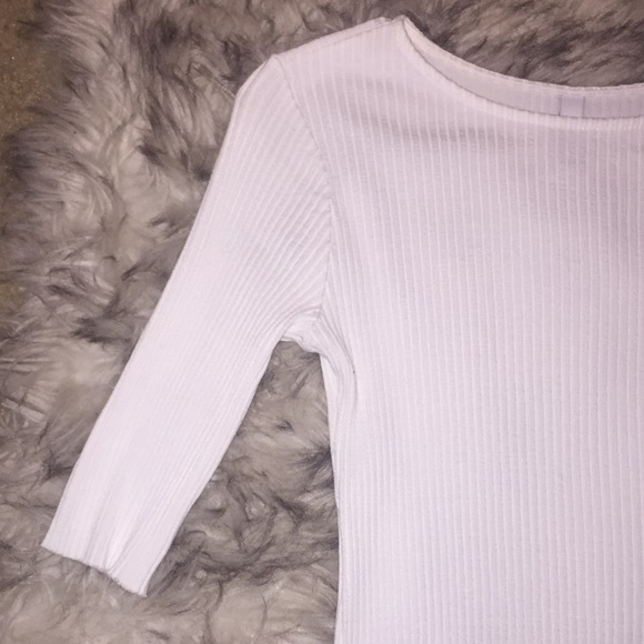 White Ribbed Top - Picture 2 of 4